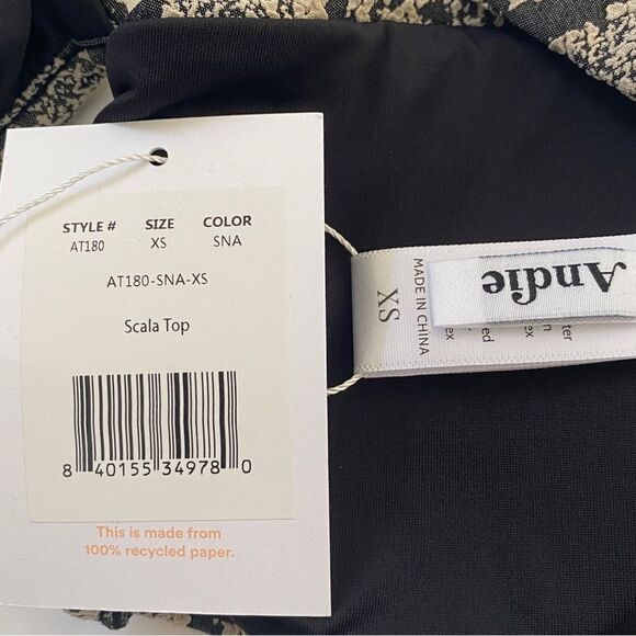 Andie Snakeskin Print Strapless Scala Bandeau Bikini Top Sz XS NWT - Picture 8 of 16